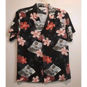 Hawaiian Reserve Collection Aloha Shirt Sz 16 Made in Hawaii 100% Rayon Floral